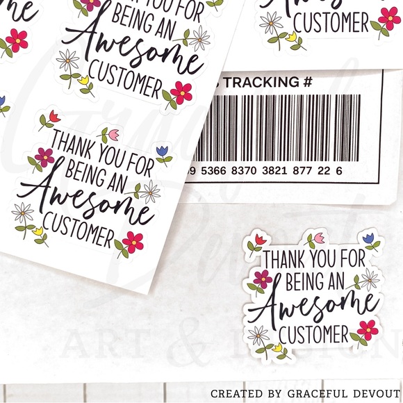 🌷Thank You For Being An AWESOME Customer- Sticker 2" (inches)(48ct.) [GD64-48] - Picture 7 of 7